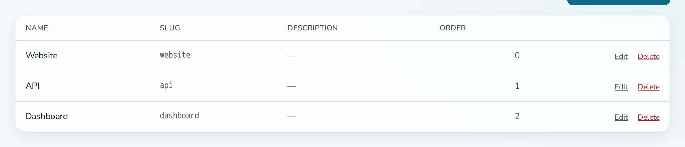 Components tab with three components