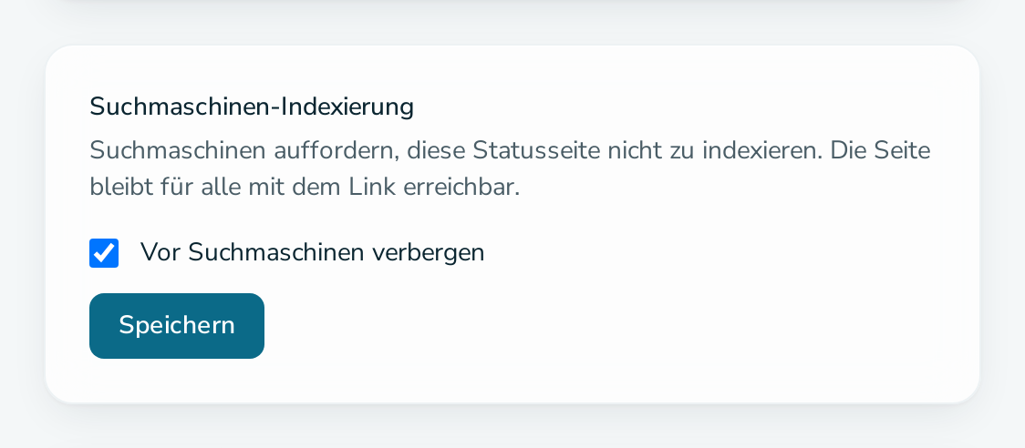 Karte „Suchmaschinen-Indexierung“