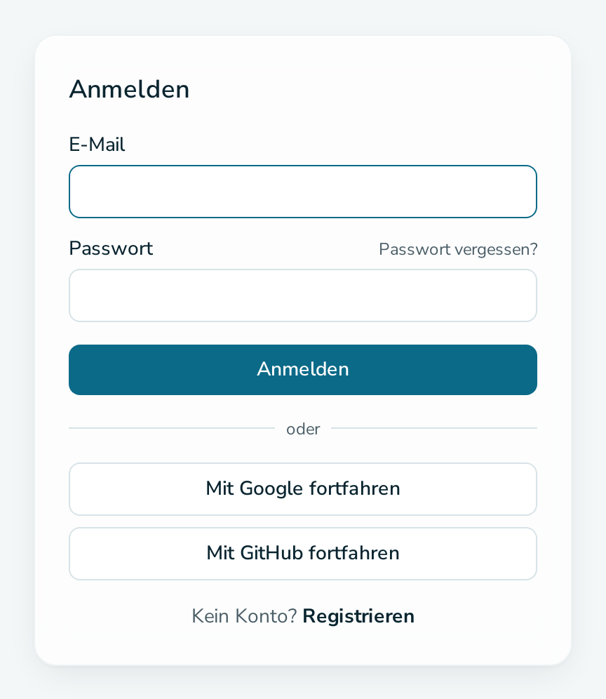 Anmeldeformular