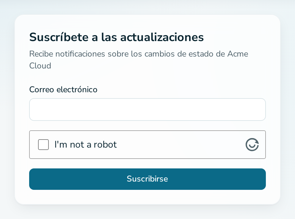 Formulario de suscripción