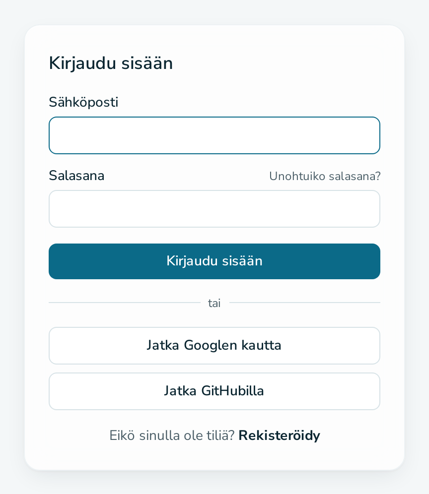 Kirjautumislomake