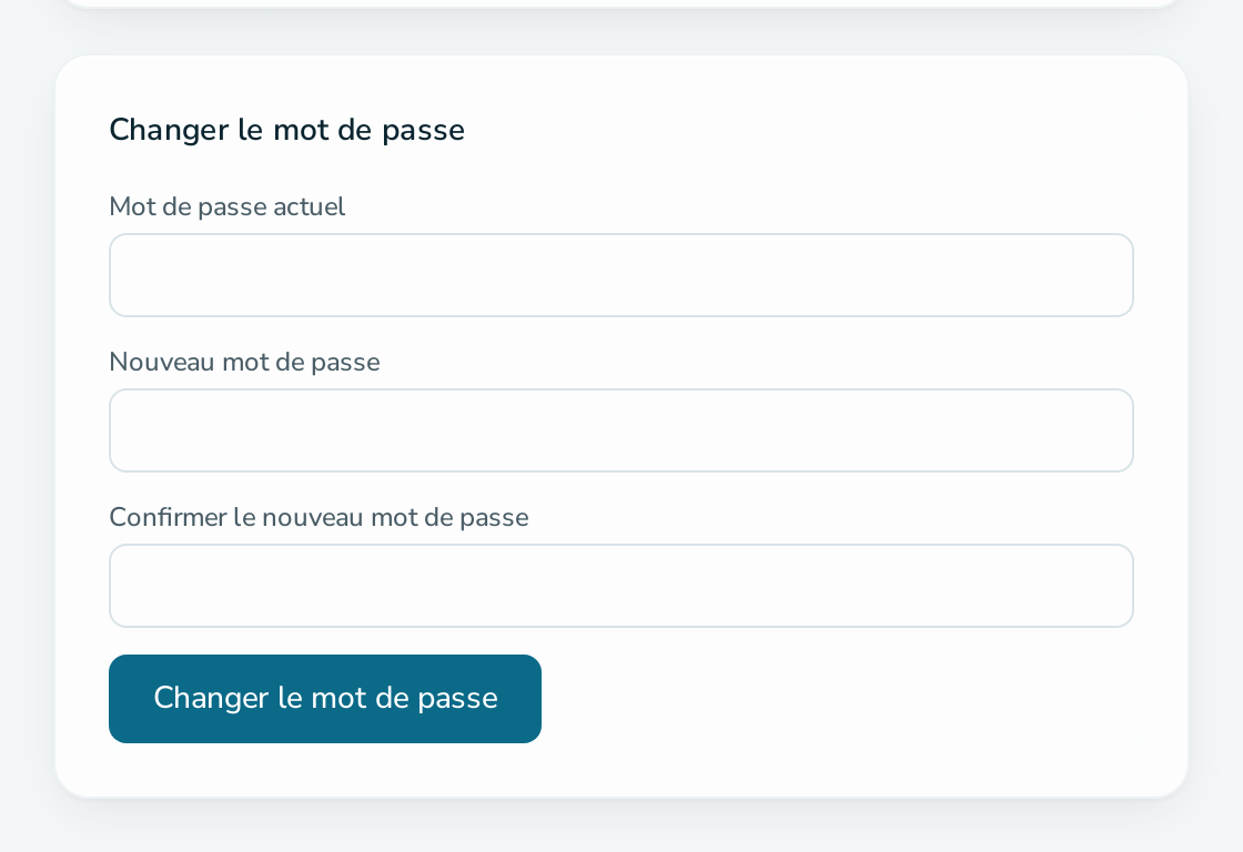 Paramètres du compte