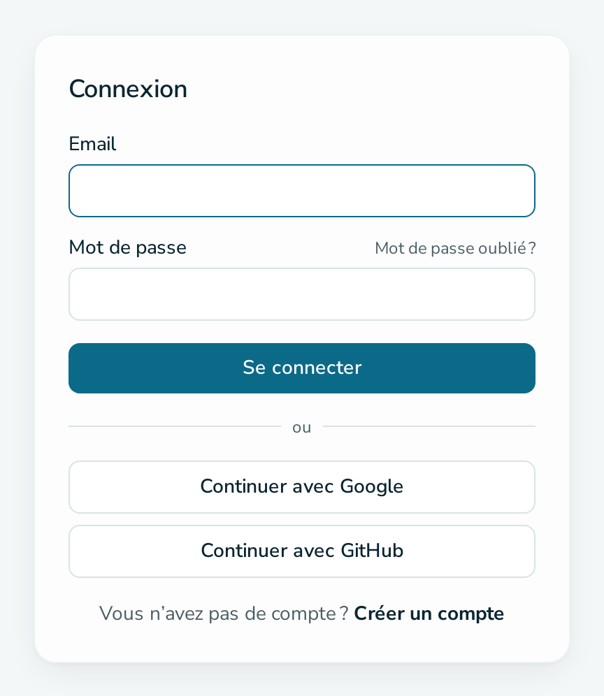 Formulaire de connexion