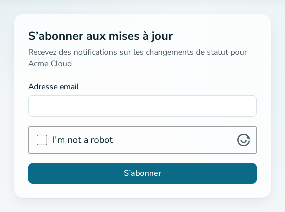 Formulaire d’abonnement