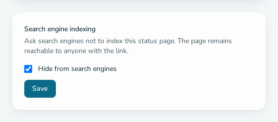 Search engine indexing card