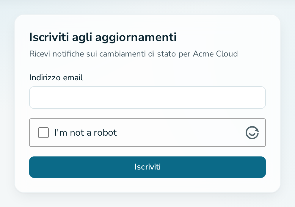 Modulo di iscrizione