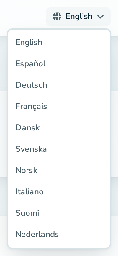 Language menu