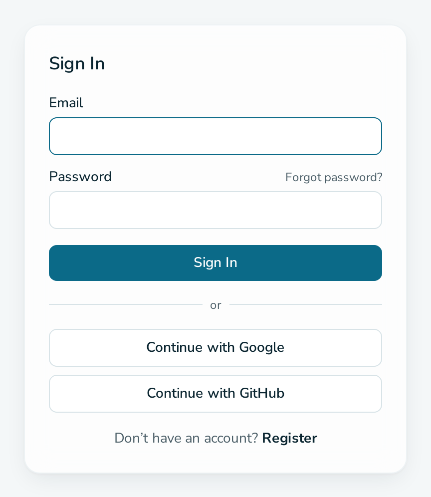 Sign-in form