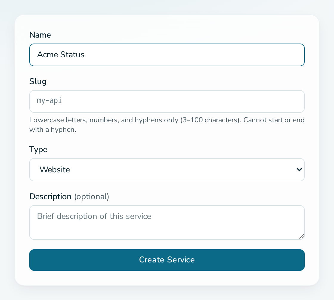 New service form